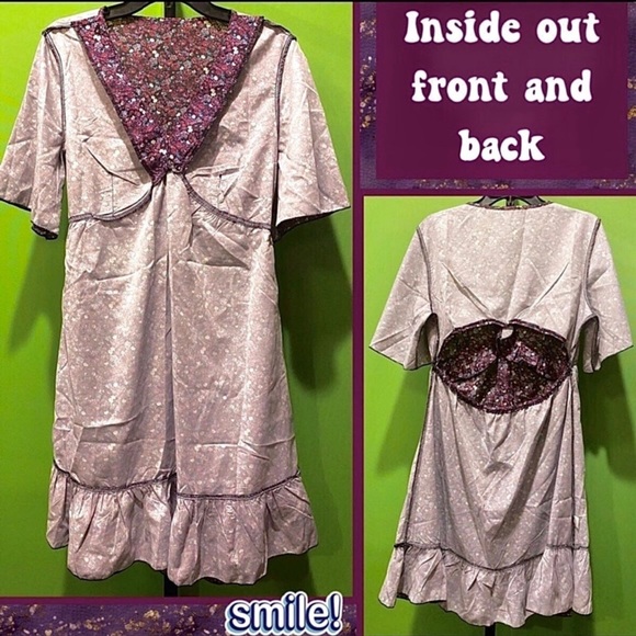 NWOT XL COTTAGECORE FALL DRESS FLORAL BACK CUTOUT & RUFFLE HEM - Picture 9 of 13